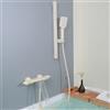 SHANFO Rubinetto Vasca da Bagno a Cascata, Miscelatore Vasca da Bagno con Doccetta, Saliscendi Doccia Regolabile, Rubinetto Doccia in Ottone, Bianco, 14Y6OK-B
