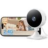 GNCC GC3 Telecamera Interna, Fissa, WiFi 2.4GHz, Rilevamento di Movimento e Suono, Videocamera Sorveglianza Interno 1080P, MicroSD fino a 128GB, Servizi Cloud Opzionali, Installazione Facile, Plug-in