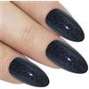 Bling Art Unghie finte Bling Art Nero Gel Stiletto 24 Mandorla Lunghe punte in acrilico con colla
