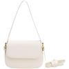 Mabecol Borsa a Tracolla Donna in Pelle PU - Elegante Borsa a Spalla e a Tracolla con Doppio Cinturino, Stile Minimalista Borsetta Bianca Piccola per Ufficio, Viaggio e Quotidiano (Beige)