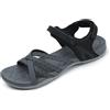 Unitysow Sandali Sportivi Estivi Donna All'aperto Escursionismo Sandali da Trekking Leggere Scarpe da Spiaggia Comodi Sandalo a Punta Aperta,Nero Grigio,39 EU