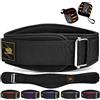 EVO Fitness Cintura Palestra Blocco Automatico 6,5 Uomo Donna Schienale Imbottito In Supporto Lombare Allenamento In Palestra Bodybuilding Sollevamento Pesi Squat Fascia Per Polsi Da 18 (Nero, XL)