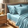 Nuit Des Rêves Premium Ranforce - Lenzuolo con angoli per letto singolo, 100% cotone, 100 x 200 + 30 cm, 145 fili, lavabile in lavatrice a 30 gradi, morbido e resistente
