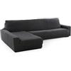FAVERTI Fodera per chaise longue, braccio lungo sinistro (vista frontale) | Modello Novele, copripiumino super regolabile, grigio scuro, protezione di qualità in tessuto jacquard in cotone
