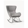 Westwing Collection Sedia a dondolo in teddy con gambe in metallo Wing