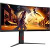 AOC Gaming CU34G4Z - Monitor curvo WQHD da 34 pollici, 240 Hz, FreeSync Prem., HDR400 (3440x1440, 1ms GtG, 2x HDMI 2.1, 1x DisplayPort 1.4, USB Hub) nero-rosso
