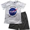 eplusm NASA Pigiama per ragazzi - Set pigiama a maniche corte per bambini, pigiama estivo, 134-164 cm, biancheria da notte per bambini, maglietta e pantaloncini, Nero , 146