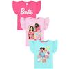 Barbie Confezione da 3 magliette da ragazza multipack, rosa, 9-10 Anni