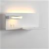 Winlams Lampada da Parete LED Moderna Ricarica Wireless e USB 30 cm x 12 cm Luce Notturna Orientabile per Camera da Letto Rotabile Applique Luce Notturna Illuminazioni per Pareti Bianco (A sinistra)