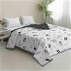 Hiseng Trapuntato Copriletto Primaverile Estivo, Mezza Stagione Trapunta Singolo, Copriletto Microfibra Trapunta, Goffrato Coperta per Matrimoniale (Astronave,135x200cm)
