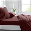 Corredocasa - Completo Lenzuola in Microfibra, Set Letto con Lenzuolo Sotto, Lenzuolo Sopra e Federe in Tinta Unita (Singolo Bordeaux)