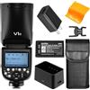 Godox V1N TTL Round Flash Kit Compatibile con Nikon - 2.4G HSS 1/8000S Zoom On Camera Flash Speedlight, Batteria al Litio 2600mAh, 480 Flash a Piena Potenza, Lampada LED Modellante
