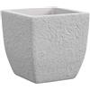 TeraPlast Vaso Lithos con ruote effetto pietra 41x41x40 cm bianco