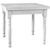 Vicentini arreda TAVOLO IN LEGNO ALLUNGABILE A LIBRO GAMBE TORNITE SHABBY CHIC BIANCO ANTICATO (80x80 (160x80))