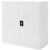 ML DESIGN modern living ML-Design Armadio per Archiviazione con Serratura Bianco 90x40x90 cm Acciaio Schedario 2 Ripiani Regolabili in Altezza Armadio per Ufficio a 2 Ante Mobiletto Portadocumenti Armadietto