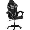 Totò Piccinni Sedia GAMING Ergonomica Reclinabile Girevole con cuscini in similpelle con rotelle e poggiatesta (Grigio)