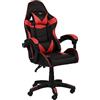 Totò Piccinni Sedia GAMING Ergonomica Reclinabile Girevole con cuscini in similpelle con rotelle e poggiatesta (Red)