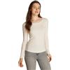 Tommy Hilfiger Donna Maglietta Maniche Lunghe Slim Scollo Rotondo, Beige (Calico), XS
