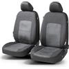 Walser Premium Coprisedili Ellington con sistema di chiusura lampo, ZIPP-IT coprisedili per sedili anteriori nero/grigio 11864