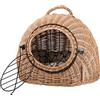 e-wicker24 Alles aus Weide e-wicker24 Transportino Gatto in Vimini Cuccia Gatto Interno Transportino per Gatti con Cuscino Morbido Cesta per Gatto Cesta per Gatti in Vimini Cuccia Igloo Cane (55 x 45 H: 47, Naturale_Beige)