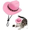 Shenrongtong Cappello da cowboy per cani, traspirante, cappello da cowboy per gatti, costume di Halloween per cuccioli, comodo decorazione per feste per animali domestici, per l'estate, passeggiate all'aperto,