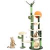 Fudajo Albero tiragraffi per gatti verde cactus 172 cm con casetta amaca e palline