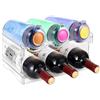Aurobest 2 Strati Portabottiglie Vino Impilabile, Portabottiglie Acqua Plastica Antiscivolo, Scaffale Bottiglie Multifunzionale, Organizar Bottiglie Trasparente per Tavolo Cucina, Frigorifero, Dispensa, Armadi
