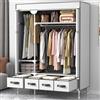 Anmas Power Armadio in Tessuto con Cassetti, Armadio Minimalista, 130x45x170 cm