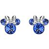 Disney Orecchini in argento sterling Minnie Mouse con pietra portafortuna di settembre, Argento sterling