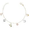 MILOR Bracciale con ciondoli ad animali in Oro 9Kt - Braccialetto ipoallergenico con chiusura a moschettone - Gioielli donna made in Italy - Regalo per compleanni, anniversari, festa della mamma