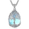 EUDORA Harmony Ball Albero Della Vita Collana in Pietra di Luna per Donne Rame Placcato in Argento, dea Materno Ciondolo a Ciondolo di Cristallo Gioielli di Meditazione Yoga Doni per Mamma, 20 +2