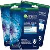 Garnier SkinActive Hydra Bomb Maschera Viso Notte in Tessuto Super Idratante Formula Vegana con Fiordaliso ed Acido Ialuronico ad Azione Rigenerante per Pelli Stanche e Sensibili - 3 Maschere Monouso