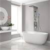 HUOLE LED Colonna Doccia Idromassaggio Pannello Doccia Set con Miscelatore da Massaggi, Soffione Fisso, Doccetta e Bocca Vasca per Bagno-20 * 6,5 * 123,5 cm (acciaio inossidabile)