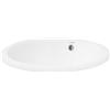 ML DESIGN modern living ML-Design Lavabo in Ceramica Bianca 49x19,5x40,5 cm Lavandino da Incasso Ovale Moderno Bacinella Lavamani per il Bagno e Toilette Lavello con Scarico Standard Foro per Rubinetto e Troppopieno