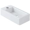 Eridanus Lavabo da bagno Eridanus, lavabo sospeso, vasca rettangolare salvaspazio in ceramica bianca, rubinetto a sinistra per mobiletto da trucco, guardaroba, WC, lavabo da appoggio moderno