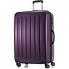 Hauptstadtkoffer ALEX Trolley Rigido Espandibile 75 cm (119 L) con Lucchetto a Combinazione, Valigia da Viaggio Robusta con 4 Ruote Doppie, Viola