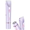 Ruioomeep Rasoio elettrico da donna 2 in 1 per il corpo, bikini da donna, rasoio elettrico, rasoio intimo per donne trimmer per ascelle, braccia, corpo, viso (viola)