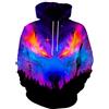 Linnhoy - Felpa con cappuccio unisex con stampa 3D, con grandi tasche - Viola - Small