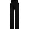 OVARA Pantaloni a gamba dritta da donna, semi elasticizzati, da ufficio, a vita alta, pantaloni da lavoro con tasche, tinta unita, casual, finemente sartoriali, 00-nero, XL