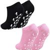 KYSUN 2 Paia Calzini Idratante, Calze idratanti, Calze Morbide di gel idratanti, Fodera di Gel con Oli Essenziali e Vitamine per Donne e Uomini i Piedi, Calze di Gel per Riparare Ammorbidire (Nero+Rosa）