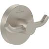 Villeroy & Boch Elements - Tender - Gancio doppio per asciugamani da parete, gancio da parete in zinco, accessori da bagno, gancio rotondo, 76 x 32 x 54 mm, nichel spazzolato opaco