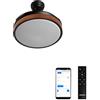 CREATE / WIND CLEAR M/Ventilatore da soffitto con luce legno scuro con telecomando e Wifi / 40W, Ø108 cm, pale retrattili, 6 velocità, funzione estate-inverno