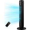 Midea FZ10-17JR Ventilatore a Torre Silenzioso con Telecomando 92CM，Timer 7 ore, 3 Modalità, 3 Velocità, Ventilatore 45W, Oscillante 90°Nero