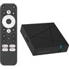 Leelbox-tech Android TV Box - 4K Ultra HD Streaming Media Player, 4GB RAM, 32GB Memoria Smart TV Box-Chromecast integrato - Compatibile con l'assistenza vocale Google - Dolby Atmos e Dolby Vision - WiFi 6, Nero