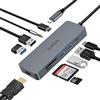 HOPDAY Hub USB C 10 in 1, Adattatore USB C Adattatore MacBook Pro/Air Ipad Pro con Uscita HDMI 4K, Compatibile per Laptop, Surface Pro 8, Dispositivi di Tipo C (PD 100W USB 3.0 Lettore di Schede TF)