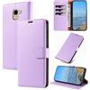 KKEIKO Cover per Samsung Galaxy J6 2018, Antiurto Custodia in PU Pelle con Slot per Porta Carte, Magnetico Protettiva Cover per Samsung J6 2018, Viola