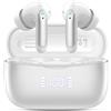 WeurGhy Cuffie Bluetooth, Auricolari Bluetooth 5.3 per iOS & Android, 56 Ore di Riproduzione, Stereo Hi-Fi Cuffie Antirumore con 4 HD Mics, LED Display IP7 Impermeabili Cuffie Wireless,Silver,2025