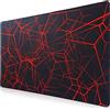 Hosimoln Tappetino per mouse da gioco,tappetino per mouse grande 70x30cm Spessore 3mm,Tappetino per computer antiscivolo e impermeabile con bordi cuciti per giochi/ufficio/casa-70x30 Rednet