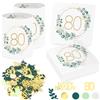 Sprinlot 20 Pezzi Tovaglioli 80 Anni Compleanno Donna + 12 Portacandele da Tavolo per 80 Compleanni + Coriandoli 80 Compleanno Decorazione da Tavolo per 80 Donna Uomo Compleanno Regalo