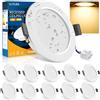 COTLEDL 10xFaretti LED da Incasso per Cartongesso, 220V 5W Faretti Incasso Luce Caldo 3000K, 450LM, Diametro Foro Ø68-80mm, IP44 Faretto LED Soffitto Interno da Incasso per Bagno Soggiorno Cucina